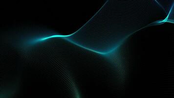 abstrait bleu embrasé ligne particules vague foncé Contexte . abstrait modèle futuriste salut-technologie particules Contexte video