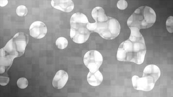 White and Black color floating liquid moving upside minimal background video