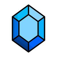 Flat design sapphire icon. Blue gem. Vector. vector