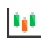 Modern candlestick chart icon. Technical analysis icon. Vector. vector