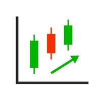 Candlestick chart of an uptrend. Increase in stock price. Vector. vector