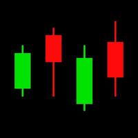 Candlestick chart icon isolated on a black background. Vector. vector