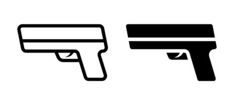 Gun icon set. Pistol sign. Vector. vector