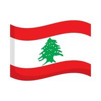 Fluttering Lebanese flag icon. Vector. vector