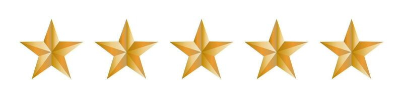 Luxury five star icons. Review and rating. Vector. vector