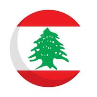 Round lebanon flag icon. Vector. vector