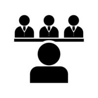 Interview silhouette icon. Applicant and interviewer. Vector. vector