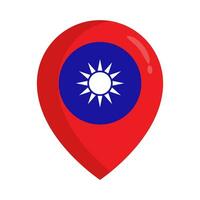 Flat design Taiwan Map Pin icon. Vector. vector