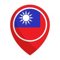 Simple Taiwan flag map pin icon. Vector. vector