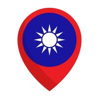 Taiwan flag map pin icon. Taiwan Travel. Vector. vector