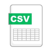 csv archivo icono. separado por comas valores. vector. vector