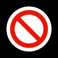 Prohibited icon isolated on black background. Vector. vector