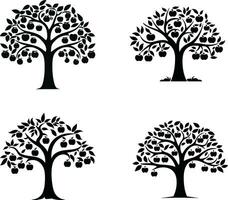 Artistic Abundance  Apple Trees vector