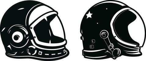 Exploration in Monochrome  Astronaut Helmet Art vector