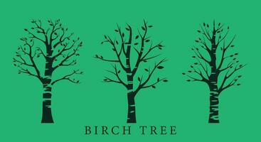 Whispers of the Birch  Tranquil Tree Silhouette vector