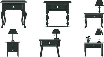 Soothing Sleep Haven  Vector Nightstand Silhouette