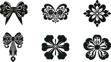 Elegance Unleashed  Floral Brooch Silhouette vector