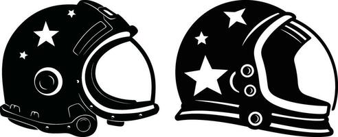 Spacewalker's Essence  Helmet Silhouette Design vector