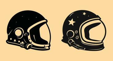 Interstellar Elegance  Monochromatic Space Helmet vector