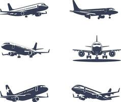 Aerial Grace  Stylish Aircraft Silhouette vector