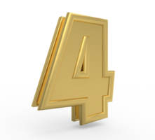 numero 3d 1 per 9 con stile colore dorato png