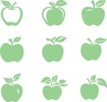 Artistic Simplicity  Apple Silhouette Graphic Mastery vector