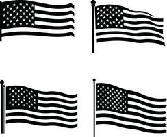 Patriotic Glory  American Flag Silhouette vector