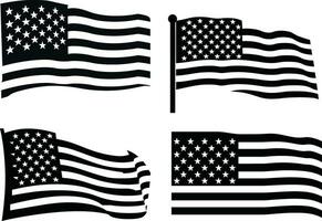 Striking Patriotism  Flag Silhouette vector