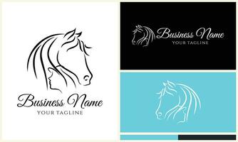 equestrian and kid logo template vector
