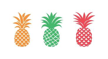 Sunny Delight Vibrant Pineapple Silhouette vector