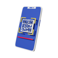 qr- código comércio eletrônico 3d ícone png