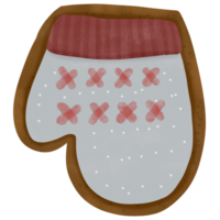 Gingerbread mitten isolated for Christmas. png