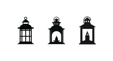 Ethereal Glow Lantern Silhouette vector