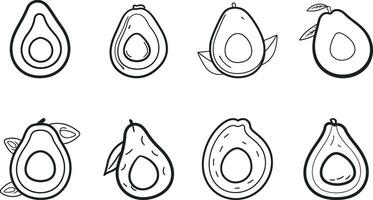 Delicious Avocado Vector Set for Culinary Art.