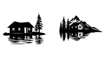 Peaceful Retreat Vector Lakeside Cabin