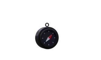 unique 3d rendering minimal black compass isolated.Trendy and modern in 3d style. png