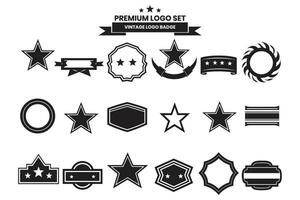 Star logos and badges in vintage style vector