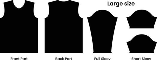 Jersey design template size. Large size jersey pattern template t-shirt vector