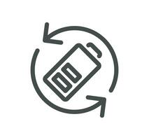 Batteries related icon outline and linear vector. vector