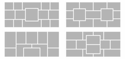 Pictures or photos frame collage abstract photo frames and digital photo wall template vector