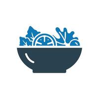 Bowl of salad icon vector