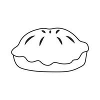 Hand drawn Kids drawing Cartoon Vector illustration pie icon Isolated on White Background