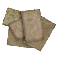 une pile de marron papier sur une transparent Contexte png