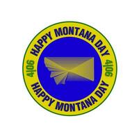 Happy Montana Day 406 Stamp icon. US montana map. vector