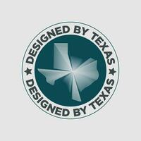 Designed By Texas stamp with map. vector