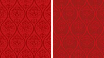 Floral pattern. Wallpaper baroque, damask. Seamless vector background. Damask seamless red vector pattern.