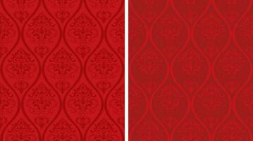 Floral pattern. Wallpaper baroque, damask. Seamless vector background. Damask seamless red vector pattern.