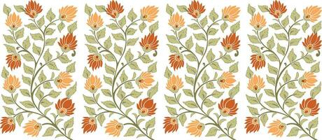 Fantasy flowers in retro, ethnic floral. Traditional oriental flower motif. vector