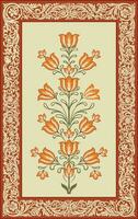 Indian Mughal flower motif with background. vector