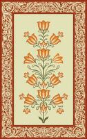 Indian Mughal flower motif with background. vector